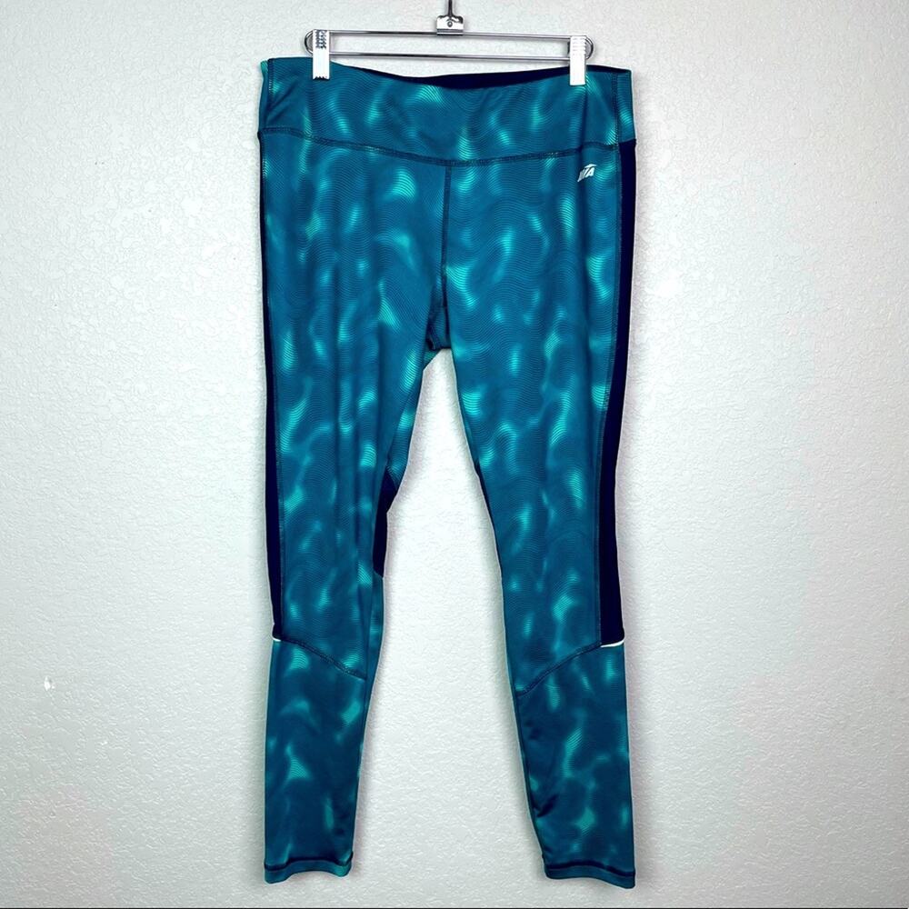 AVIA Long Length Turquoise Patterned Leggings Sz L